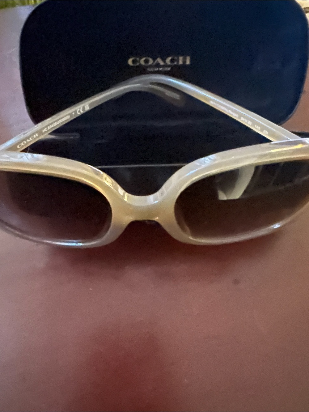 COACH Women’s Gray Beige Oversized Sunglasses - Picture 3 of 4
